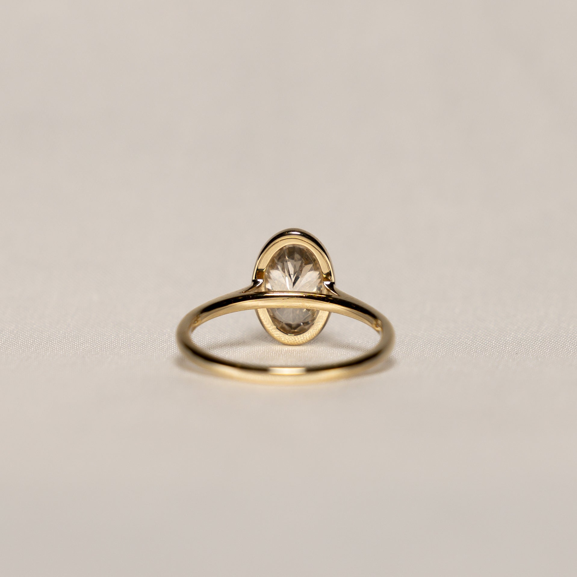 1.51 Light-Champagne Oval Cut Isadora Ring