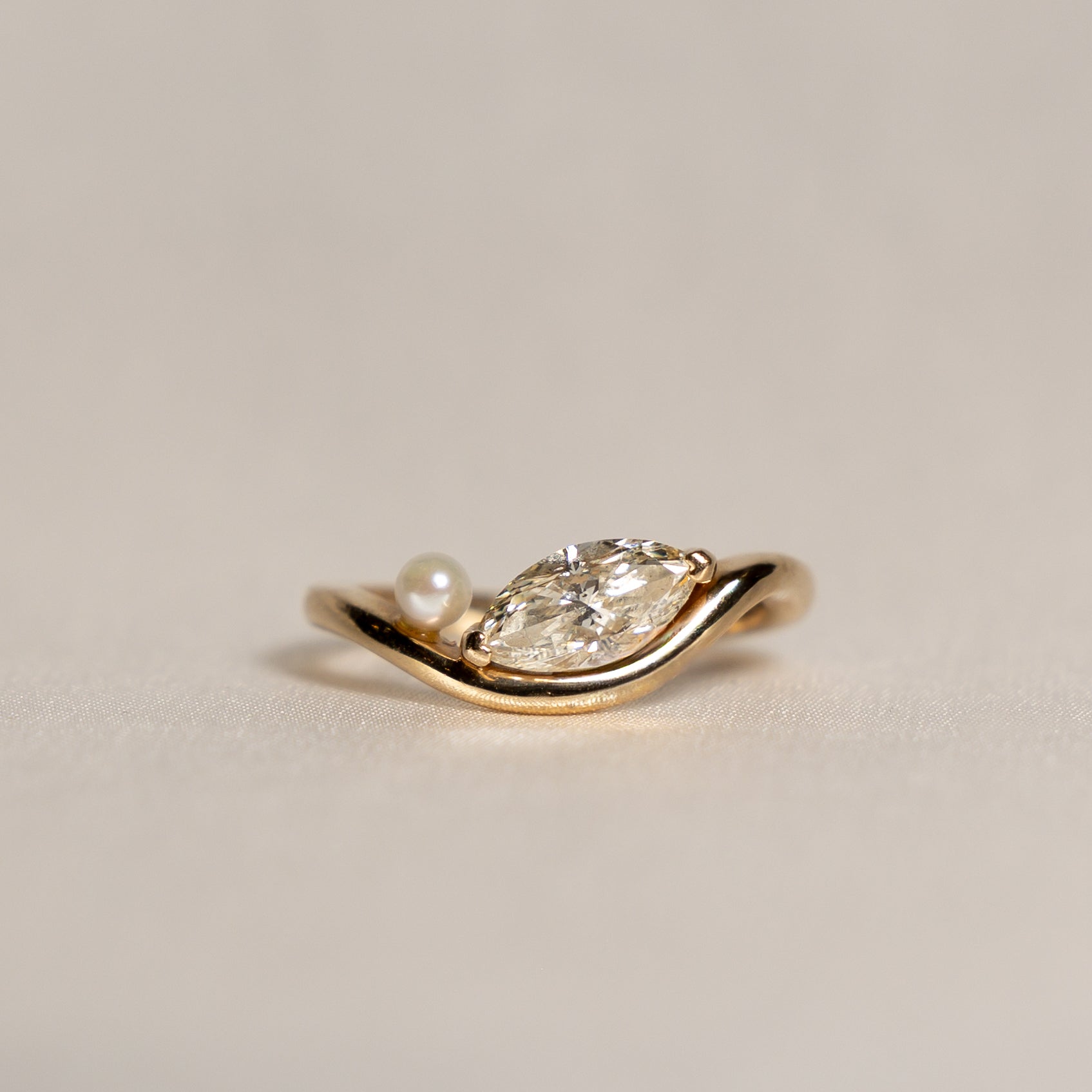 1.00 Marquise Cut Perla Ring