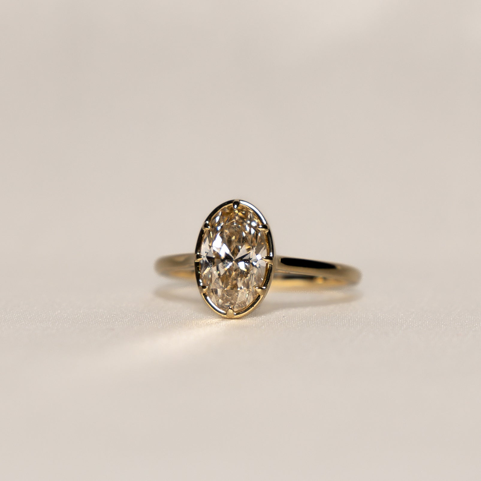 1.51 Light-Champagne Oval Cut Isadora Ring