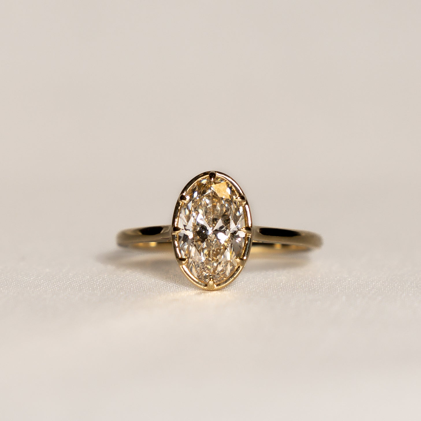1.51 Light-Champagne Oval Cut Isadora Ring