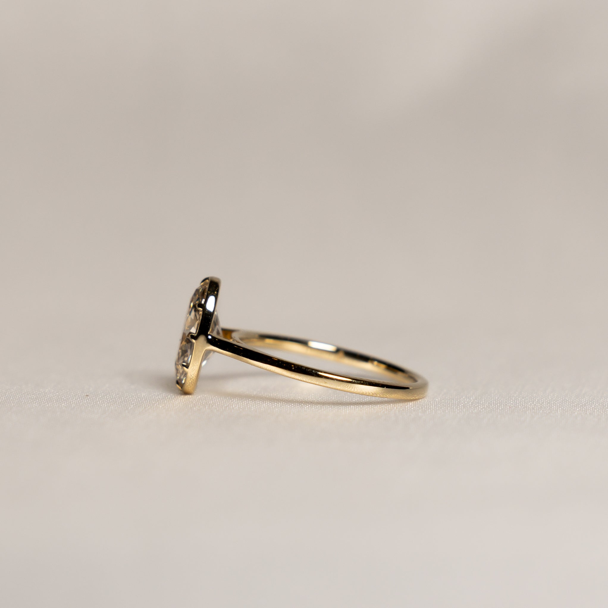 1.51 Light-Champagne Oval Cut Isadora Ring