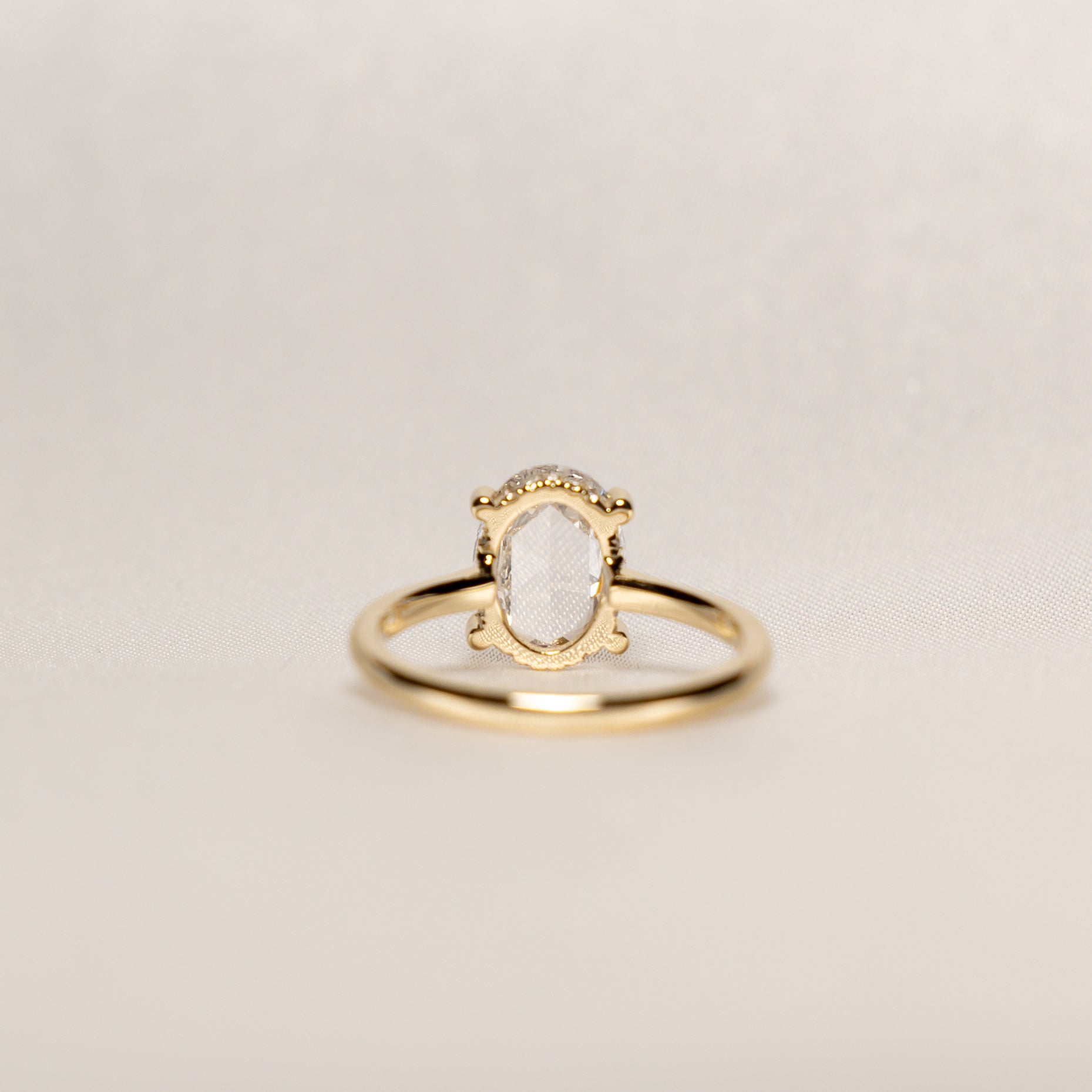1.43 Internally Flawless Oval Rose Cut Lillie Ring
