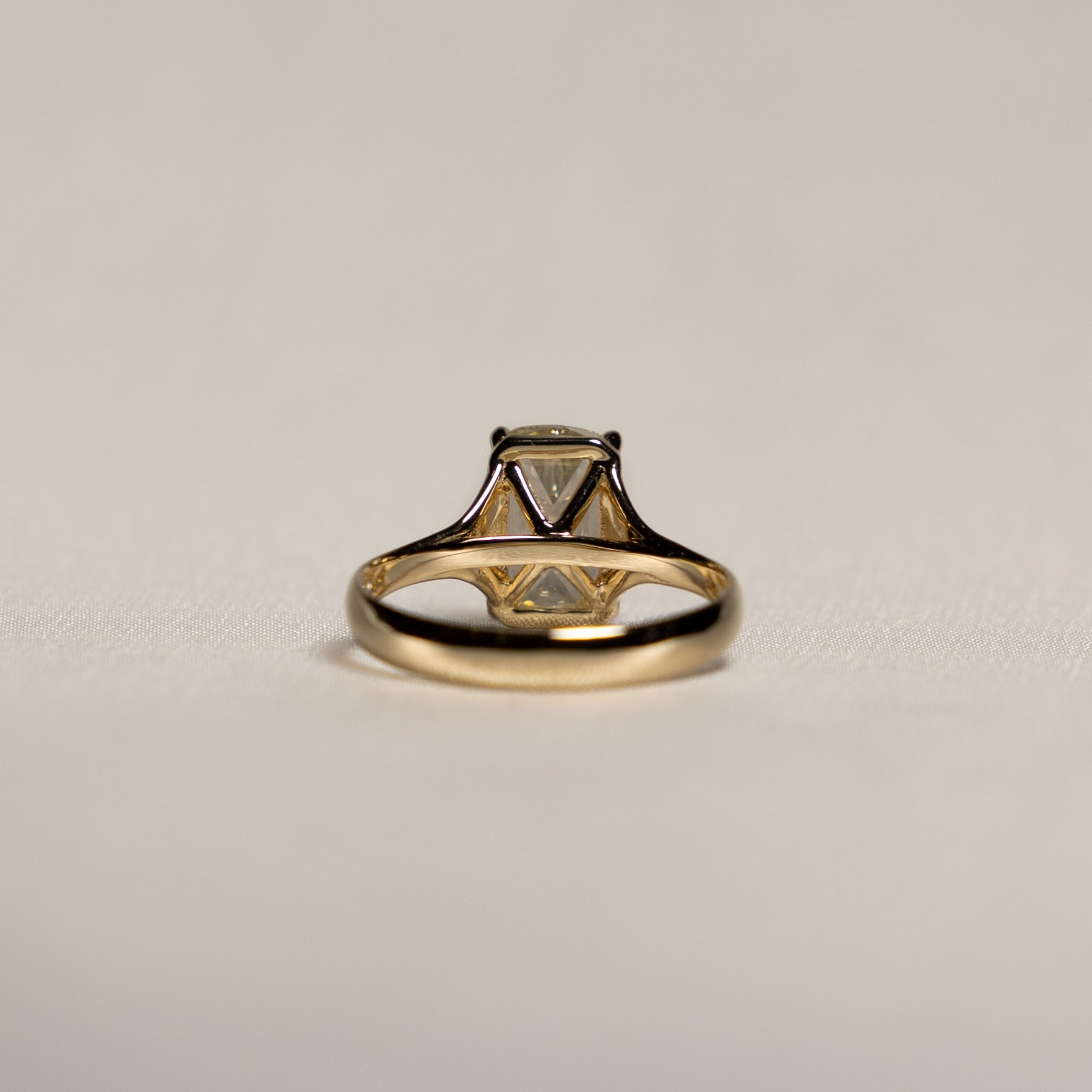 1.52 Modern-Antique Elongated Cushion Cut Selene Ring