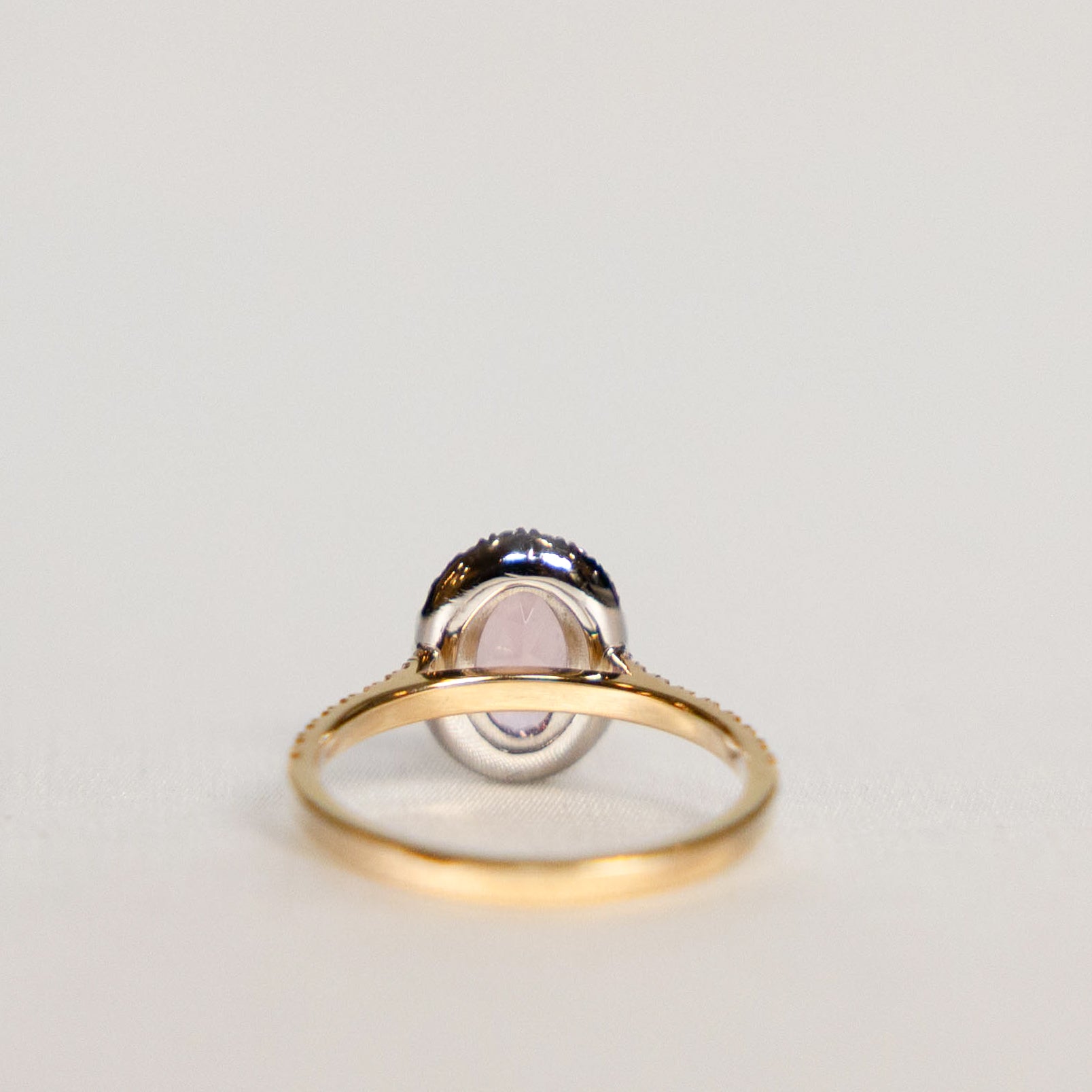 1.10 Oval Cut Morganite Halo Ring
