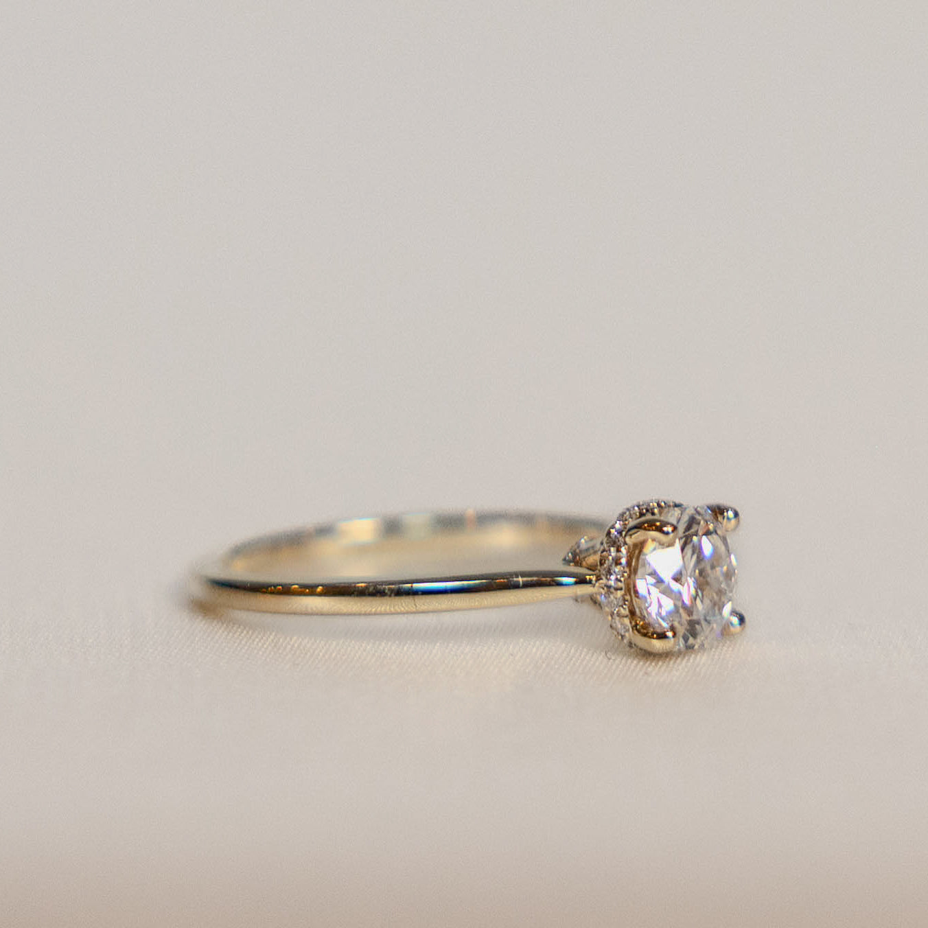 0.74 Octagonal Cut Diamond Ring